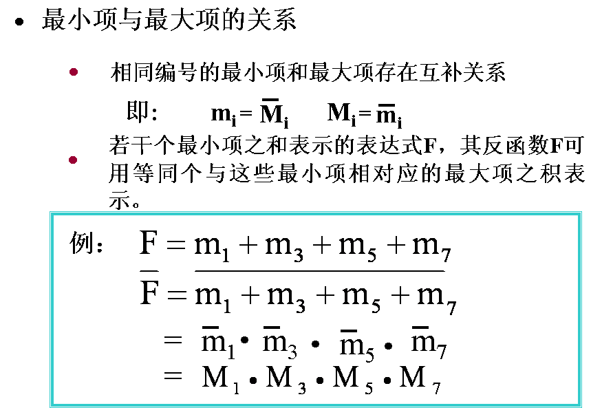 逻辑函数的标准形式