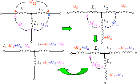 耦合电感的三端连接（两电感有一个公共端）