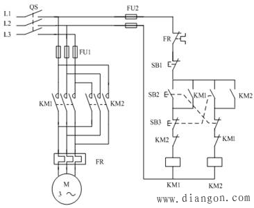 按钮、接触器双重互锁的正反转控制电路图解