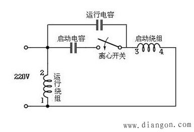 220V单相交流电机原理图