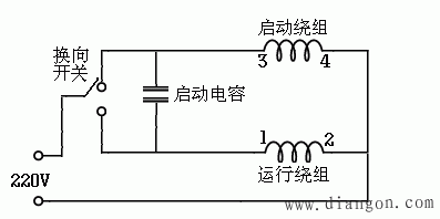 220V单相交流电机原理图