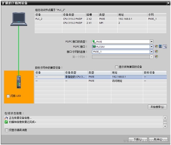 在博途中实现S7-PLCSIM对S7-300/400与精智面板仿真的详细图解