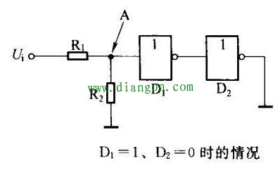 门电路构成的施密特触发器电路原理图解