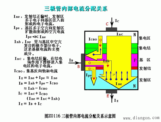 三极管内部载流子的运动规律、电流分配关系和放大作用
