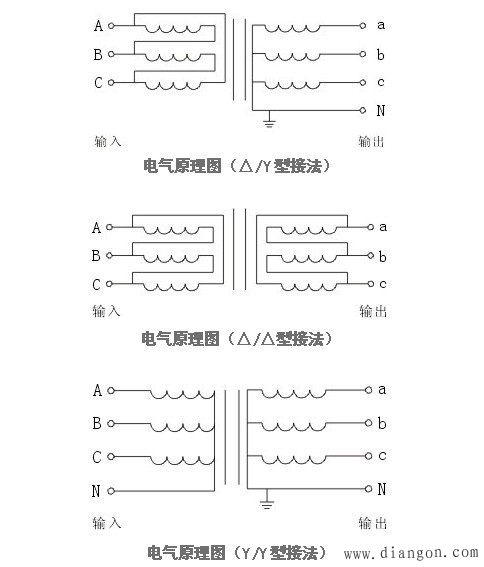 三相隔离变压器原理图