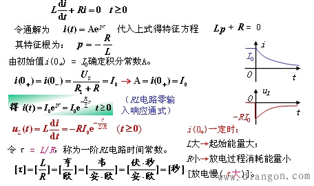 一阶电路的零输入响应的特征方程