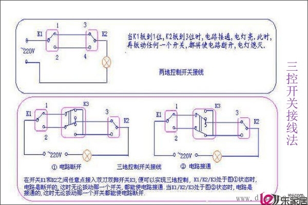 家用电灯开关接线图 家用电灯开关接线图
