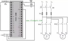 多定时器组合控制的PLC线路与梯形图