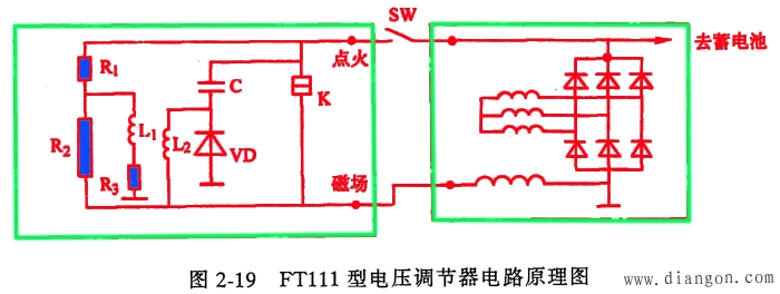 汽车发电机触点式电压调节器原理
