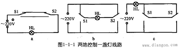 两地控制一盏灯_三地控制一盏灯_四地控制一盏灯_五地控制一盏灯接线图