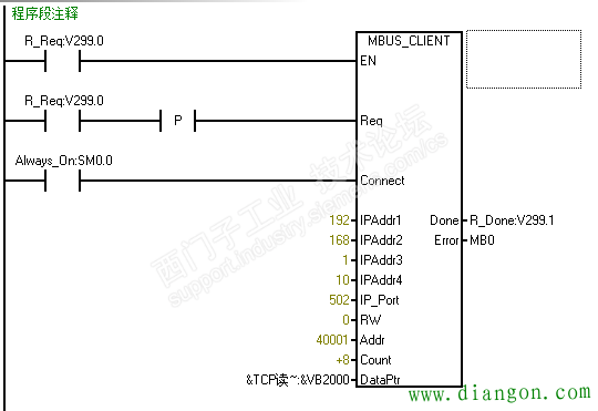 西门子200smartPLC与第三方进行Modbus TCP通讯 西门子200smartPLC与第三方进行Modbus TCP通讯