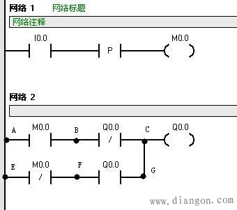 西门子PLC二分频电路图分析