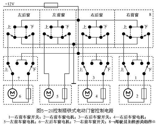 汽车电动门窗控制电路图解