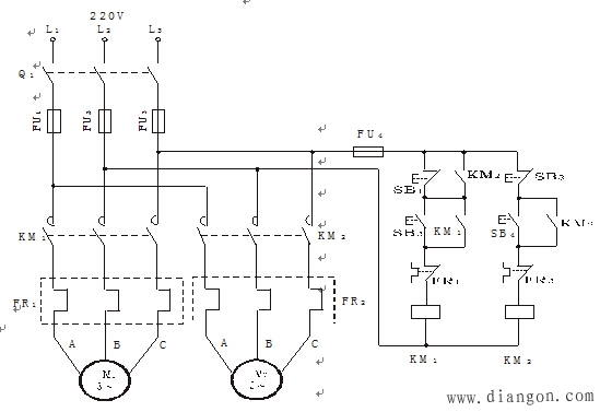 电动机正反转原理图 电动机正反转原理图