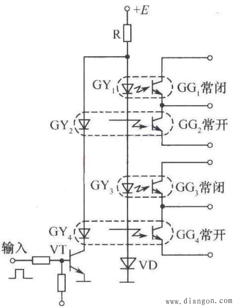 常开/常闭触点(接点)开关电路图