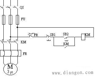 电动机全压启动原理图 电动机全压启动原理图