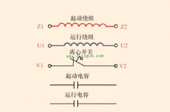 倒顺开关控制双电容单相电机正反转接线图_单相双电容电动机接线详解
