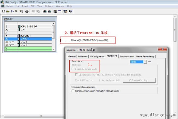 CP343-1 PROFINET属性中IO Device功能是灰色的，不能激活？