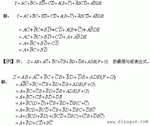 逻辑函数的公式化简法