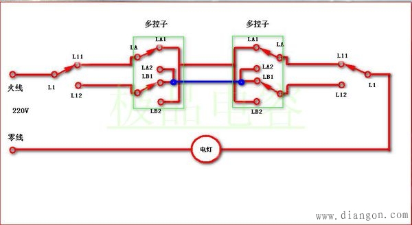 双联四控开关怎么接线