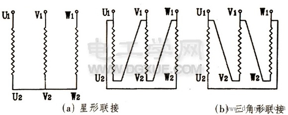 电力变压器的星形连接、三角形连接方式接线