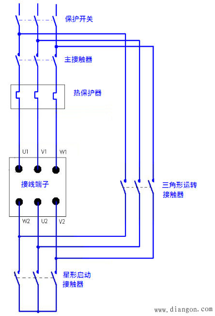 电动机星形三角形启动原理