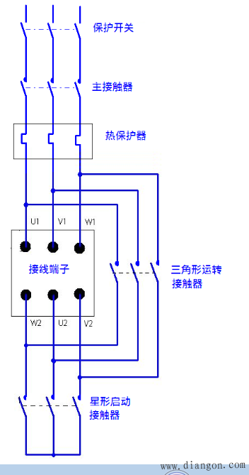 电动机星形三角形启动原理