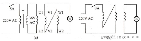 用灯泡检查法判断三相电动机绕组头尾端方法