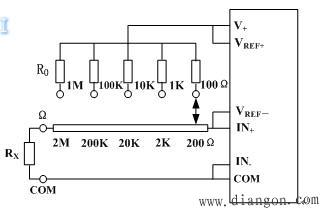 数字万用表的电阻测量电路工作原理