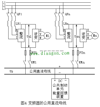 变频器外部主电路与公用直流母线解析