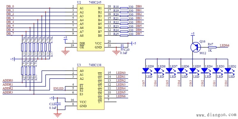 74HC138三八译码器的应用