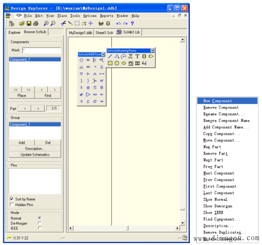 Protel99 SE制作原理图元器件