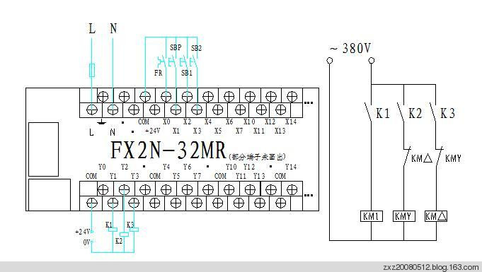 三菱PLC星-三角降压启动控制编程实例