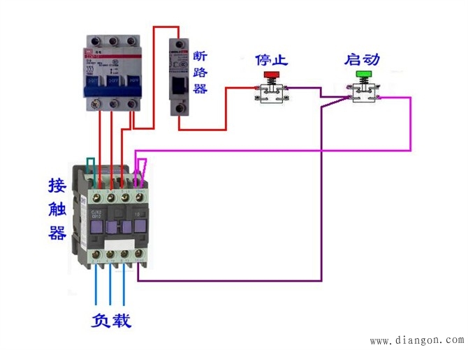 接触器实物接线图_380V220v交流接触器接线图_交流接触器接线图解 接触器实物接线图_380V220v交流接触器接线图_交流接触器接线图解