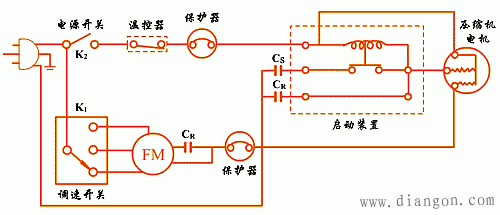 空调器基本控制电路图 空调器基本控制电路图