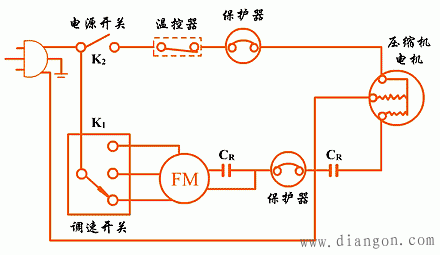 空调器基本控制电路图 空调器基本控制电路图