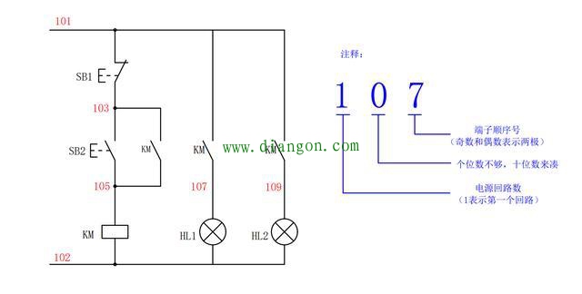 二次线路控制电路线的编号原则_电气线路接线编号方法