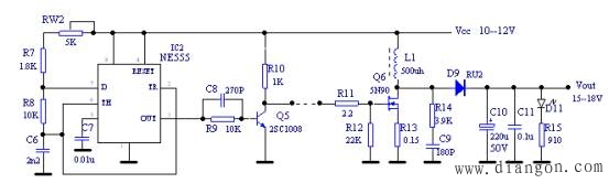 555时基DC/DC开关电源原理