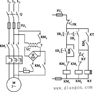 三相电动机制动控制线路 三相电动机制动控制线路