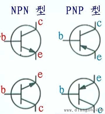三极管的架构以及在电路图中的各种标识方法