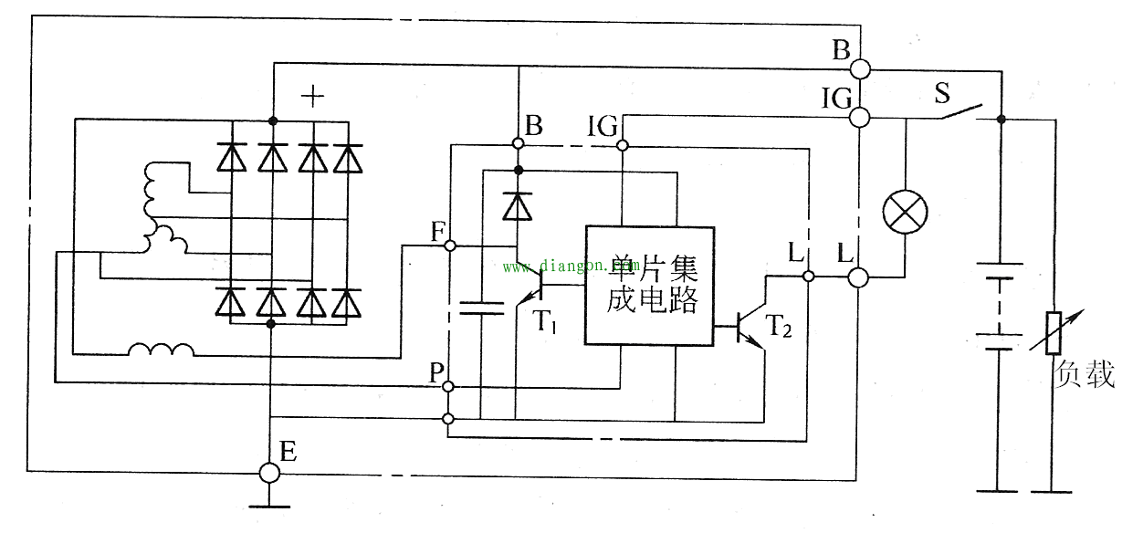 汽车交流发电机电压调节器原理 汽车交流发电机电压调节器原理