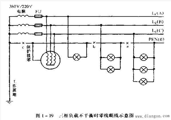 三相四线制供电系统中零线的主要作用