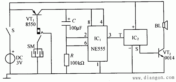婴儿尿湿报警器电路原理和制作步骤 婴儿尿湿报警器电路原理和制作步骤