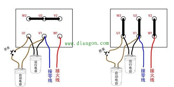 三相电机能改两相吗？三相发电机怎么接两相电？三相电机改单相接线方法图解