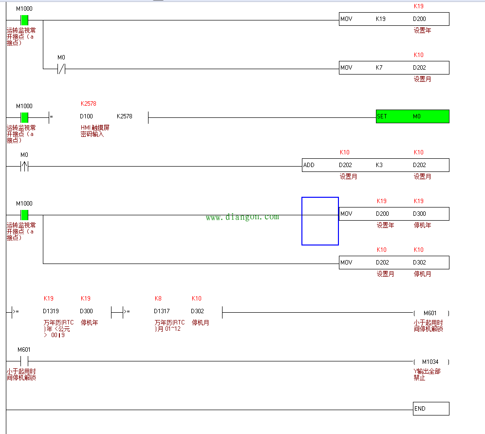 分享台达PLC定时停机程序 分享台达PLC定时停机程序