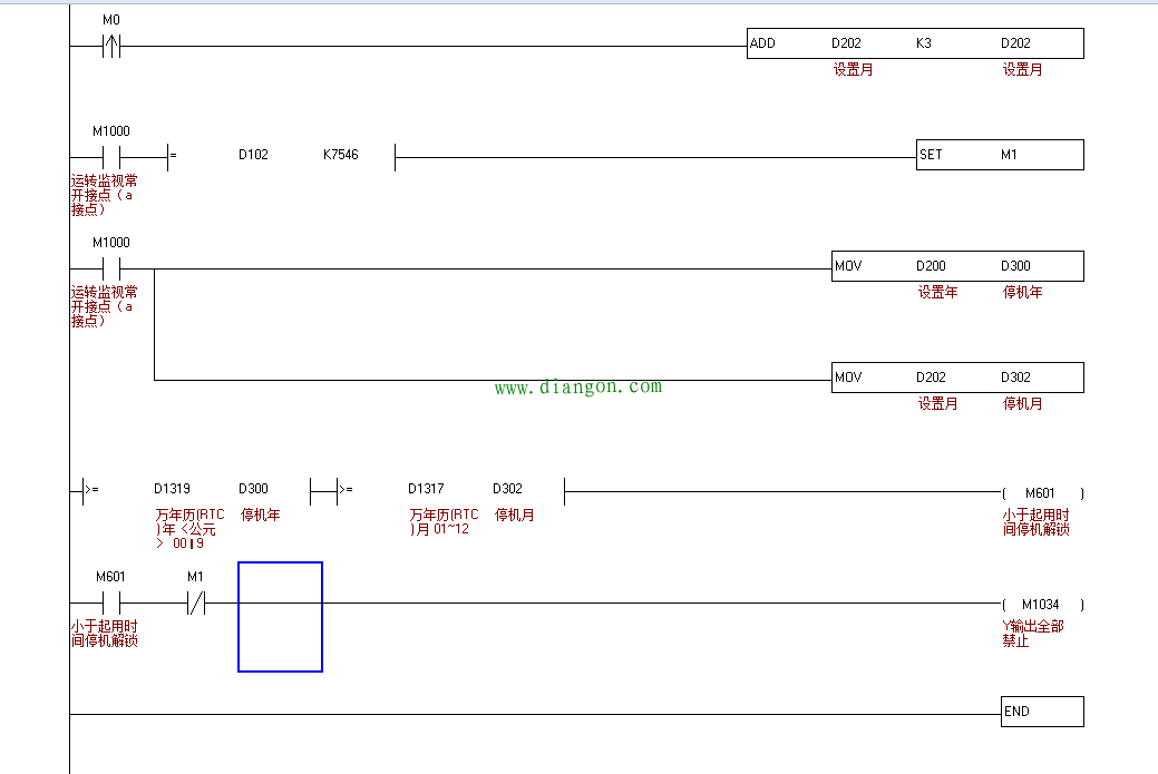 分享台达PLC定时停机程序 分享台达PLC定时停机程序