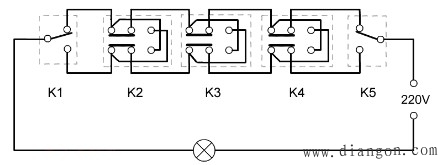 五孔开关接线图