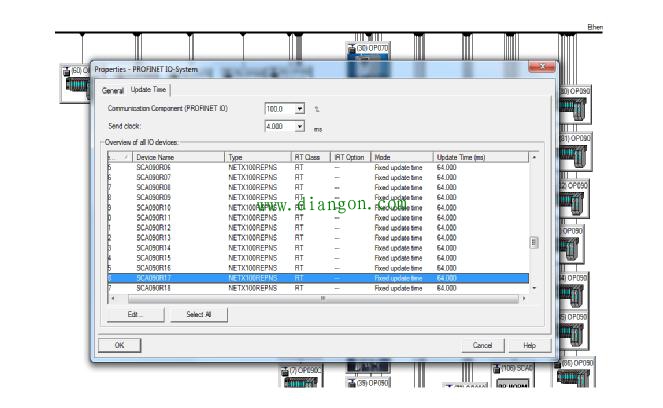 更改Profinet从站的扫描周期 更改Profinet从站的扫描周期