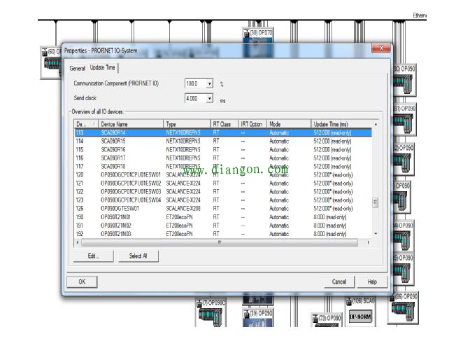 更改Profinet从站的扫描周期 更改Profinet从站的扫描周期