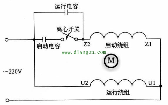 单相电机启动电容和运行电容的接线方法 单相电机启动电容和运行电容的接线方法